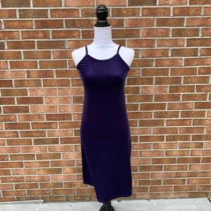 XS Vintage Purple Blue Velour Soft Dress